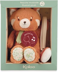 Kaloo peluche musicale panda rouge - doudou doux pour bébés