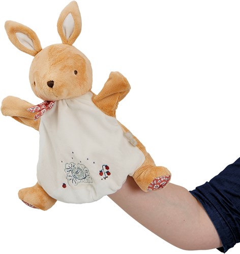 Kaloo handpop konijn - knuffel pop voor kinderen - multicolor-3