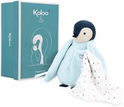 Kaloo knuffel pinguïn blauw met kusjesdoek - zachte pluche baby knuffel