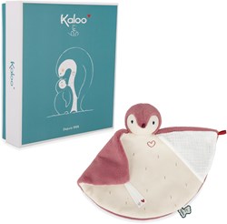 Kaloo knuffeldoek pinguïn roze - baby comfortdoek pluche