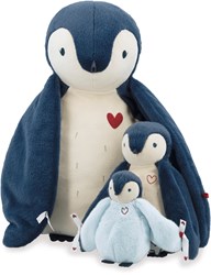 Kaloo pluche pinguïn knuffel 50 cm met inbakerdoek - Complices collectie