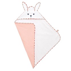 Kaloo serviette de bain bébé coton coquelicot avec oreilles de lapin 75x75cm