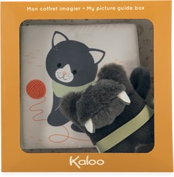 Kaloo knuffelboekje kat - stoffen babyboek met pluche Chamallow
