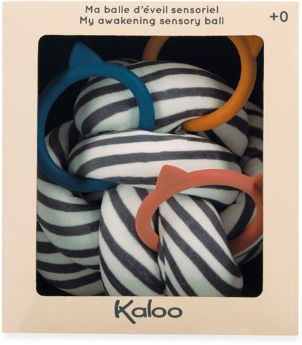 Kaloo balle sensorielle - balle en tissu pour bébé avec anneaux en silicone - multicolore-2