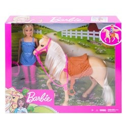 BEX Barbie pop met paard - Speelset met accessoires en rij-outfit