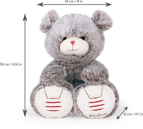 Kaloo grand ours en peluche gris - ours en peluche 38 cm-2