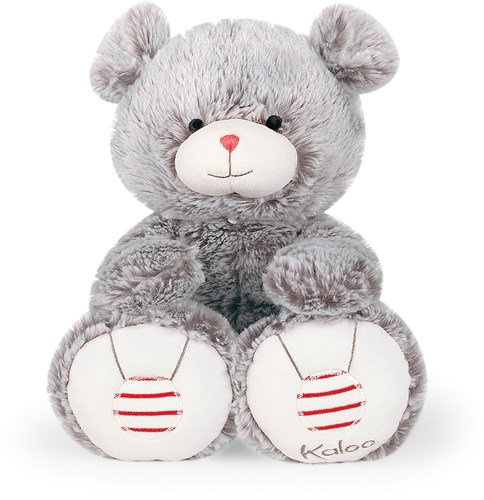 Kaloo grand ours en peluche gris - ours en peluche 38 cm