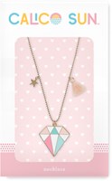 Calico Sun collier pierre précieuse avec étoile et pompon - bijou coloré enfant