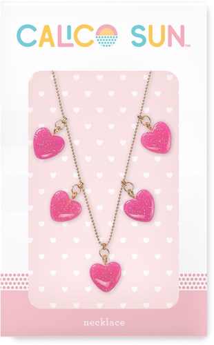 Calico Sun ketting Sophia hartje glitter collier verstelbaar