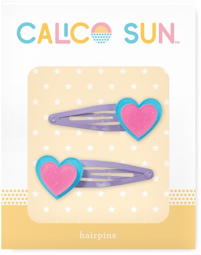 Calico Sun accessoire cheveux barrettes cœur pailletées pour enfants
