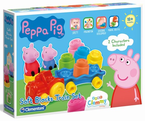 Clementoni Treinset met Zachte Blokken Peppa Big - 14-delig