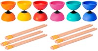 Circus JOJO diabolo speelgoed set - 6 stuks met houten stokjes