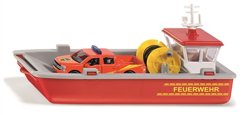 Siku bateau de travail de pompiers jouet 1:50 avec Ford F150 Pick-Up