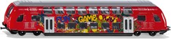 Siku Dubbeldektrein speelgoed - metalen trein 1:87 rood graffiti