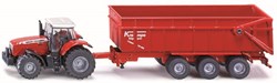 Siku tracteur Massey Ferguson jouet avec remorque Krampe 1:87 rouge