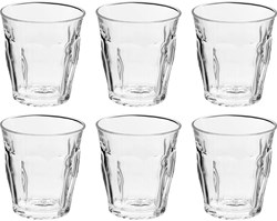 Verre tumbler Picardie 220ml - verre trempé transparent - set de verres à eau