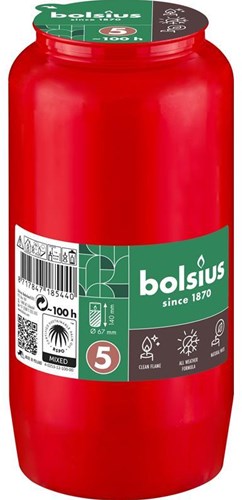 Bolsius graflicht rood herdenkingskaars 100 uur brandtijd