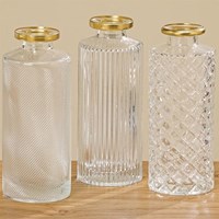 Boltze Home vase décoration verre transparent classique 13cm
