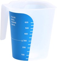 Amuse maatbeker kunststof 1000ml transparant blauw keukenaccessoire