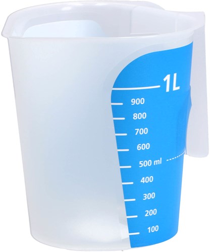 Amuse verre doseur plastique 1000ml transparent bleu accessoire cuisine-2