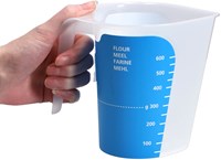 Amuse verre doseur plastique 1000ml transparent bleu accessoire cuisine-3