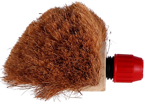 Luva brosse de nettoyage coco avec support de manche marron-2
