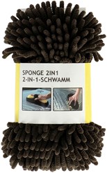 Dunlop éponge voiture 2en1 noire - éponge microfibre nettoyage auto