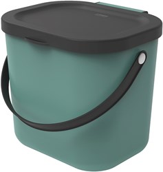 Rotho bio afvalbakje keuken 6 liter groen met handvat en deksel