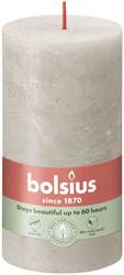 Bolsius bougie pilier rustique Sandy Grey - bougie décorative 13 cm