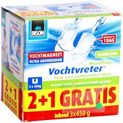 Bison recharge aimant à humidité sans odeur 3 x 450g pour absorbeur d'humidité