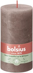 Bolsius bougie pilier rustique - taupe - 13 cm - 60 heures - décoration bougie