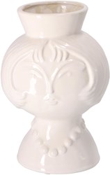 Gusta vase visage céramique blanc décoration moderne 16,5x23,5 cm