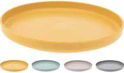 Excellent Houseware bord gerecycled kunststof geel Ø19,5cm duurzaam