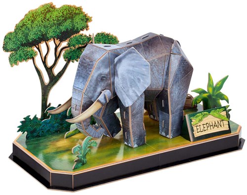 Cubic Fun 3D-puzzel olifant dieren karton speelgoed 50 stukjes-2