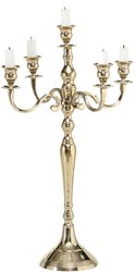 Boltze Home bougeoir or classique centre de table 5 bougies 63cm