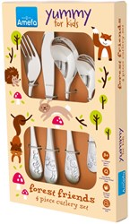 Amefa kinderbestekset zilver - Forest Friends 4-delig RVS dieren