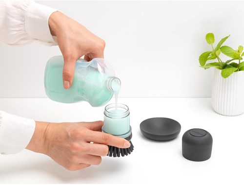 Brabantia Afwasborstel met Zeepreservoir - SinkSide Dark Grey keuken-3