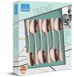 Amefa cuillères à thé cuivre set - 6 pièces couverts cuivre mat