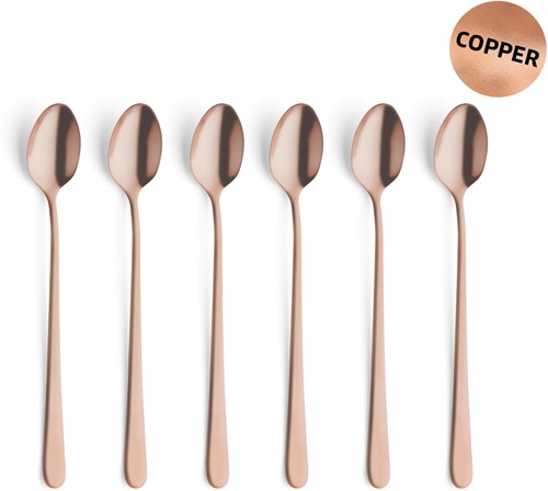 Amefa latte lepels koper 6 stuks - koffielepels mat koper-2
