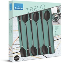 Amefa cuillères à latte noires 6 pièces - set de couverts Austin inox