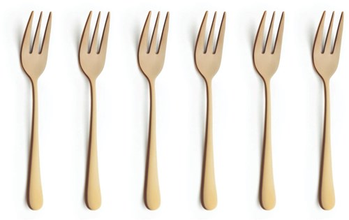 Amefa fourchettes à gâteau or Austin vintage 6 pièces couverts luxe-2