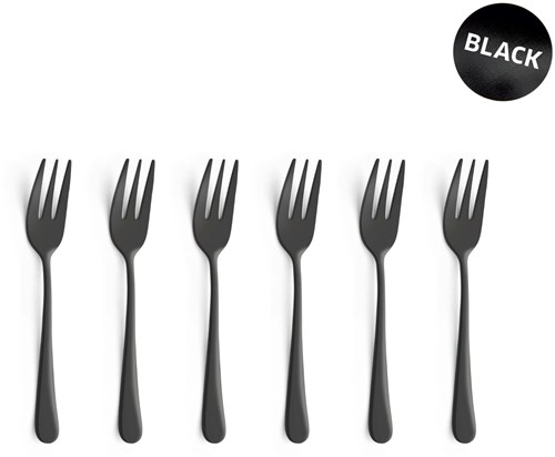 Amefa fourchettes à gâteau noires 6 pièces - Set de couverts Austin Vintage-2