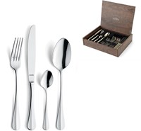Amefa bestekset 24-delig Baguette luxe houten kist zilver
