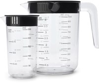 Brabantia maatbeker set keukenhulp 2-delig dark grey plastic