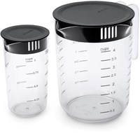 Brabantia maatbeker set keukenhulp 2-delig dark grey plastic-2