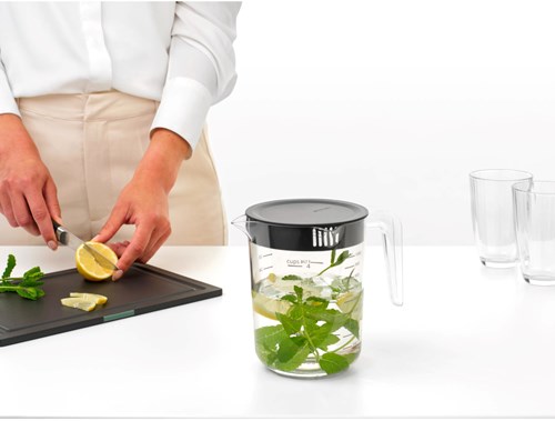Brabantia maatbeker set keukenhulp 2-delig dark grey plastic-3