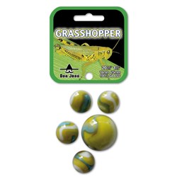Don Juan knikkers set Grasshopper 21 stuks glas speelgoed