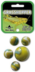 Don Juan knikkers set Grasshopper 21 stuks glas speelgoed