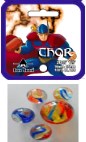 Don Juan knikkers Thor set - glazen knikkers kleurrijk 21 stuks