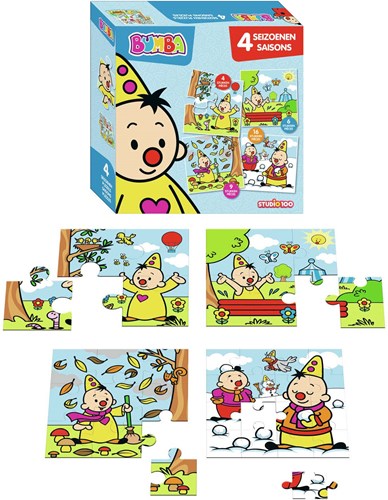 Studio 100 Bumba puzzle - 4 en 1 puzzle saisons carton-2